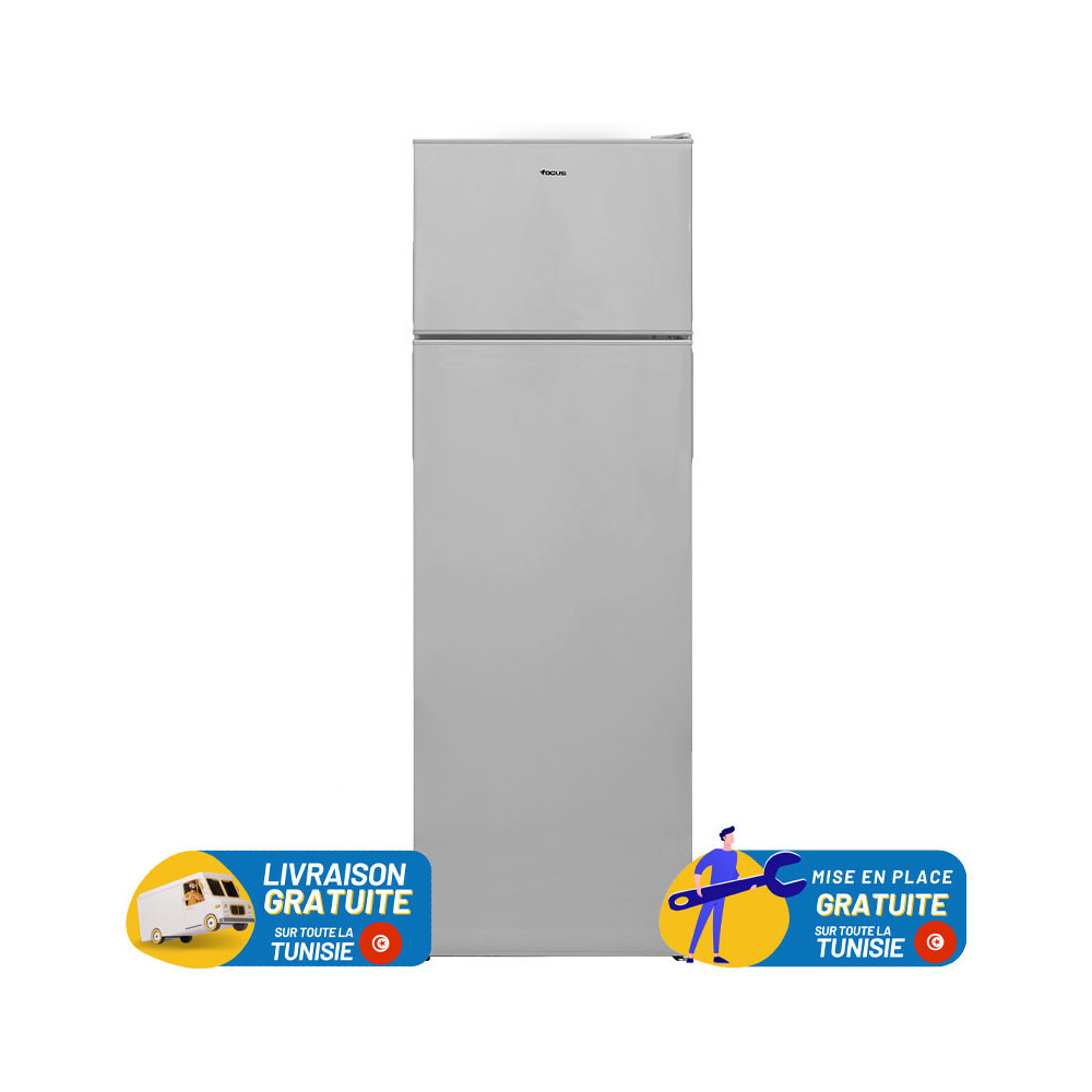 Réfrigérateur FOCUS LESS FROST Double Portes 243 Litres / Dark Silver