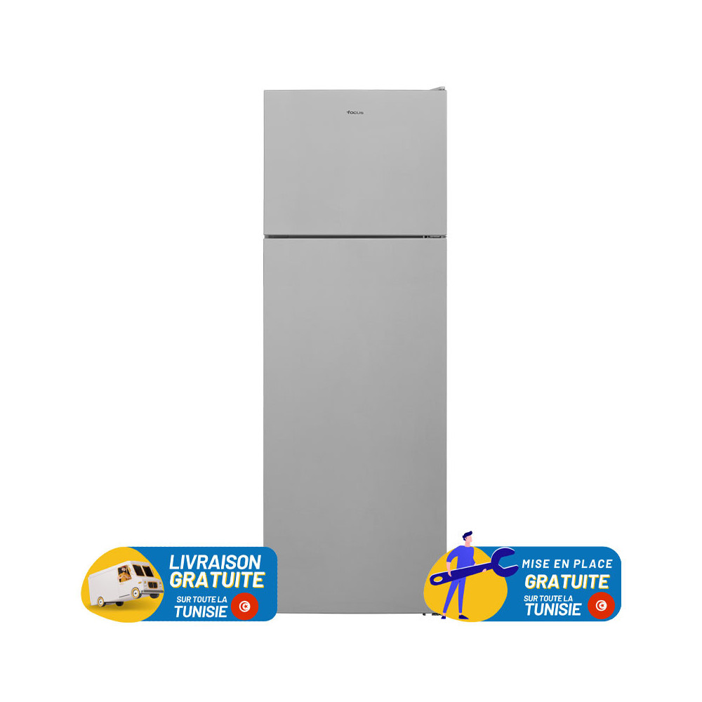 Réfrigérateur FOCUS Less Frost Double Portes 313 Litres / SILVER