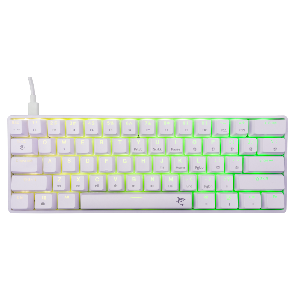 Clavier Gaming Mécanique White Shark GK-004231 SHINOBI-2 / US - BROWN.SW / Blanc