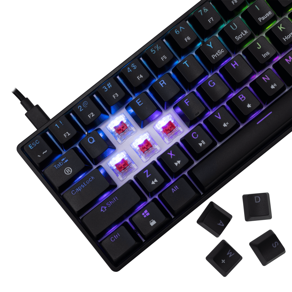 Clavier Gaming Mécanique White Shark GK-004111 SHINOBI-2 / US - RED SW. / Noir