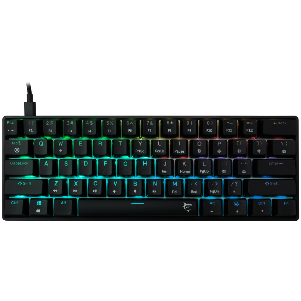 Clavier Gaming Mécanique White Shark GK-004131 SHINOBI-2 / US -  BROWN SW. / Noir