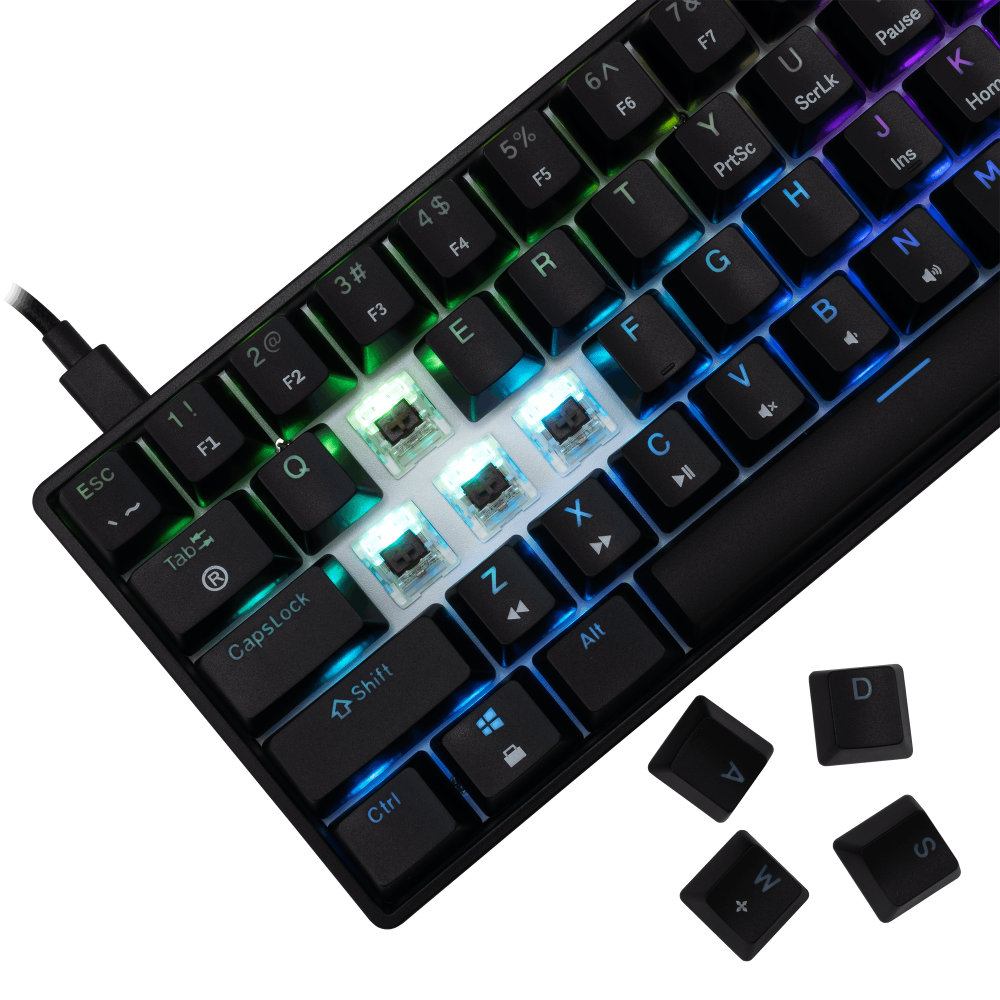 Clavier Gaming Mécanique White Shark GK-004131 SHINOBI-2 / US -  BROWN SW. / Noir