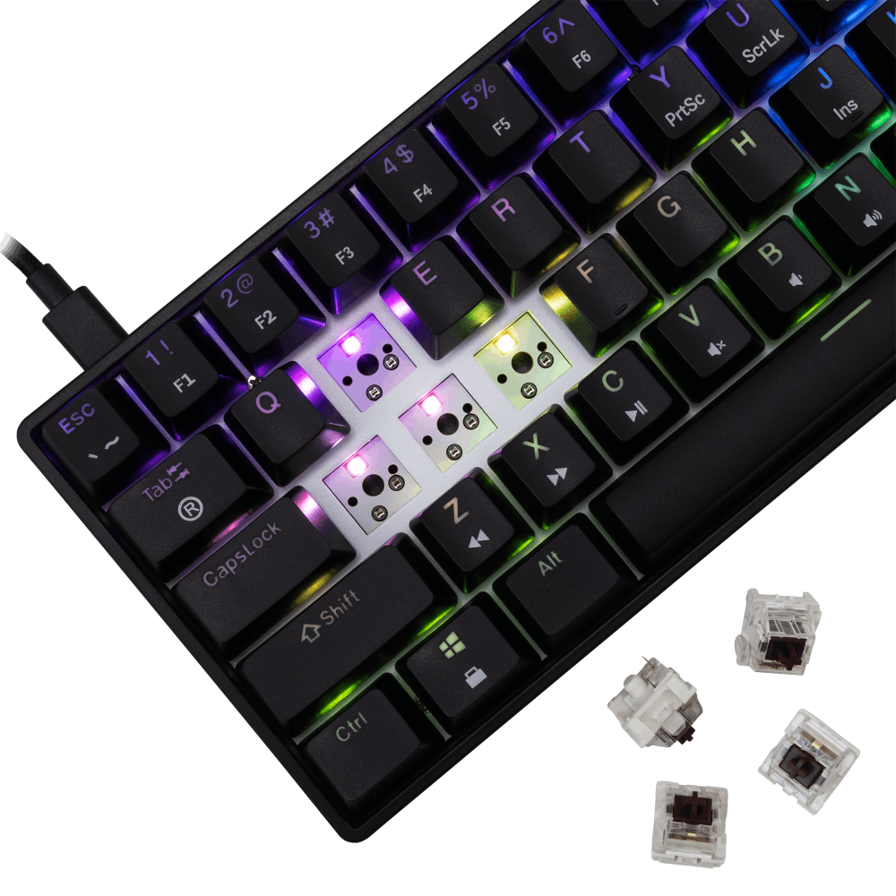 Clavier Gaming Mécanique White Shark GK-004131 SHINOBI-2 / US -  BROWN SW. / Noir
