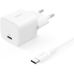 Chargeur secteur BELKIN BoostCharge USB-C 25 W + câble USB-C / Blanc