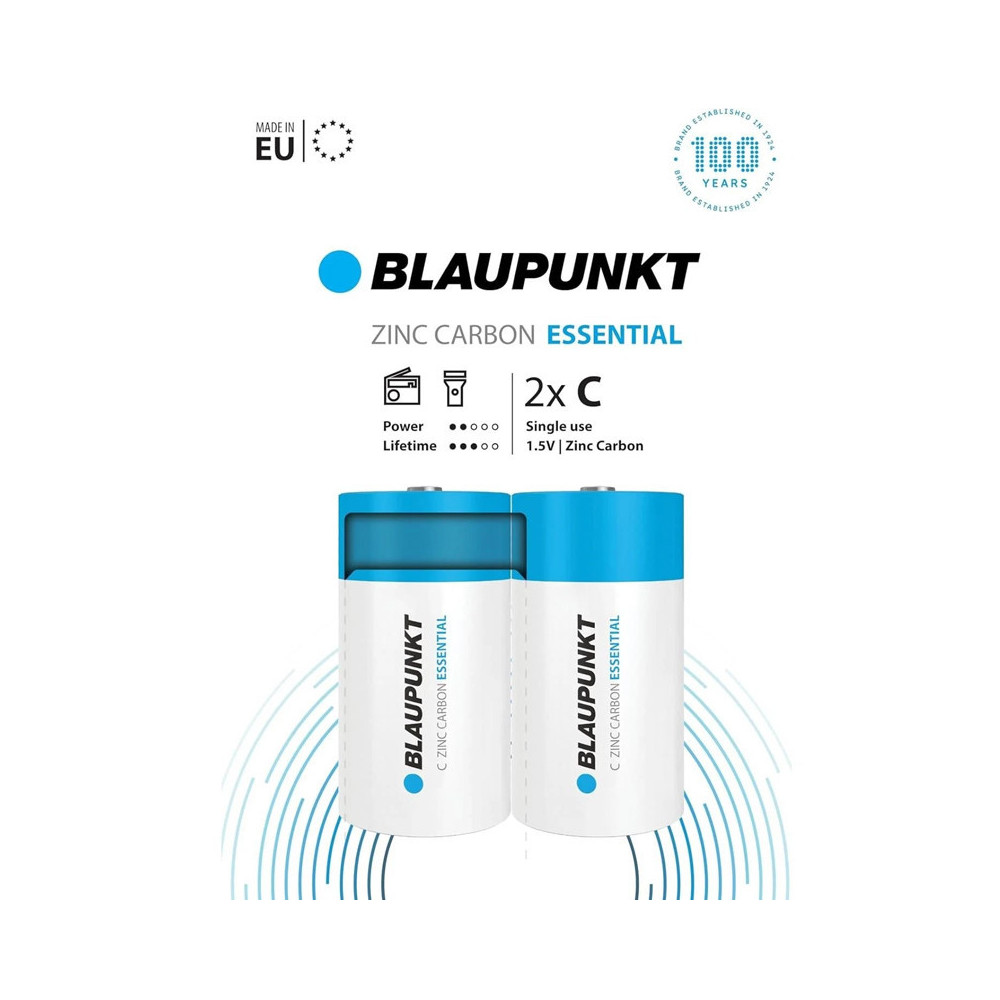 2 PILES Blaupunkt ZINC CARBON R14/C B2