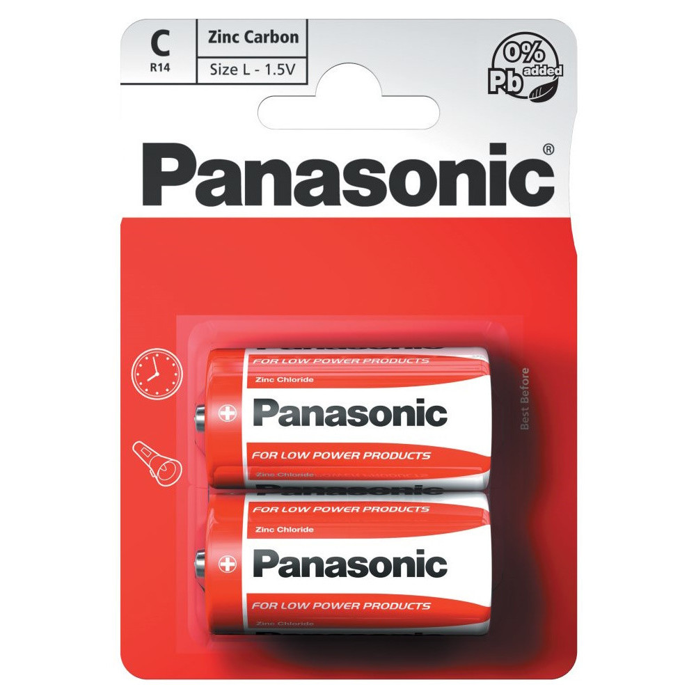 2 PILE PANASONIC ZINC CARBON C2 R14