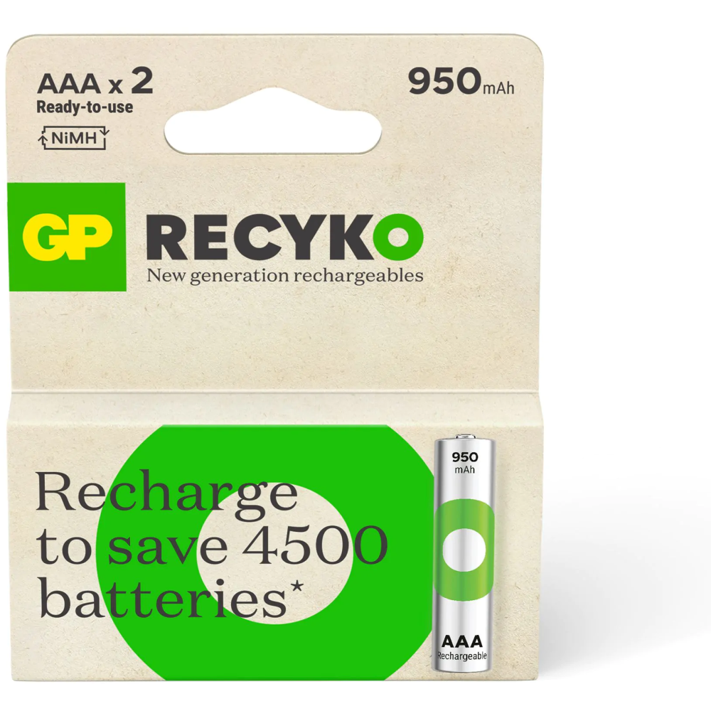 2 x Piles Rechargeables GP 1.2V AAA 950mAh