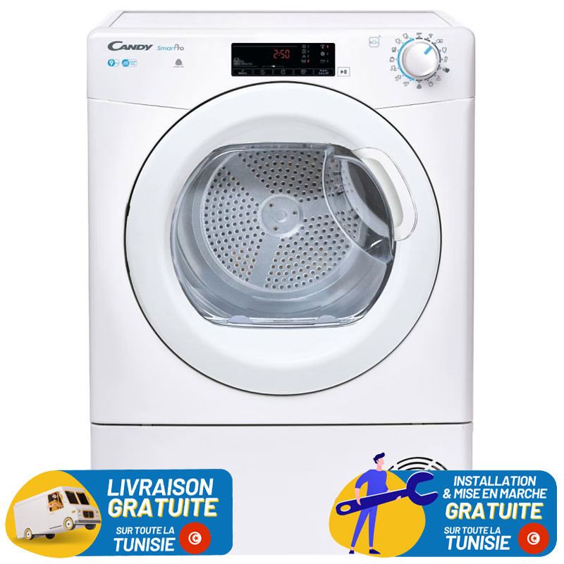 SECHE LINGE CANDY 9KG SMART A CONDENSATION POSE LIBRE / BLANC