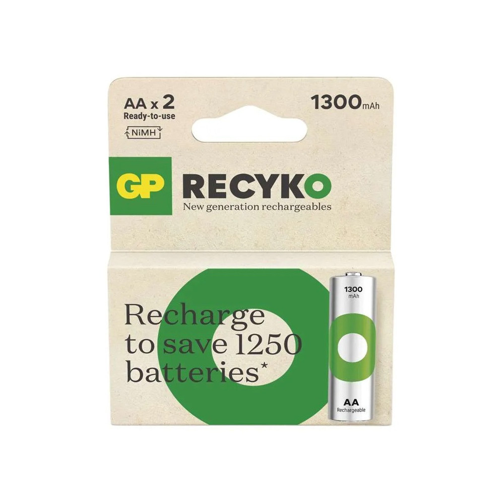 2 x Piles Rechargeables GP 1.2V AA 1300mAh