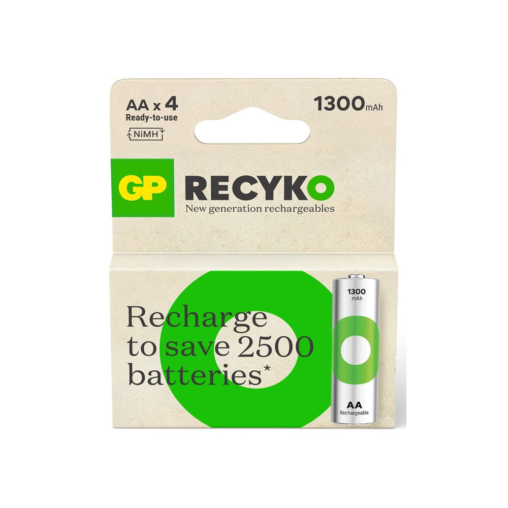 4 x Piles Rechargeables GP 1.2V AA 1300mAh