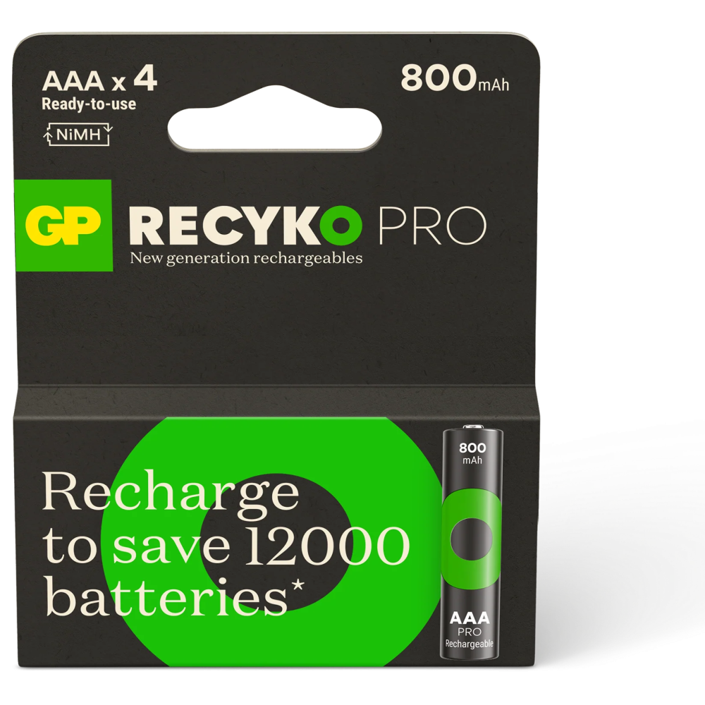 4 x Piles Rechargeables GP Pro AAA 800mAh