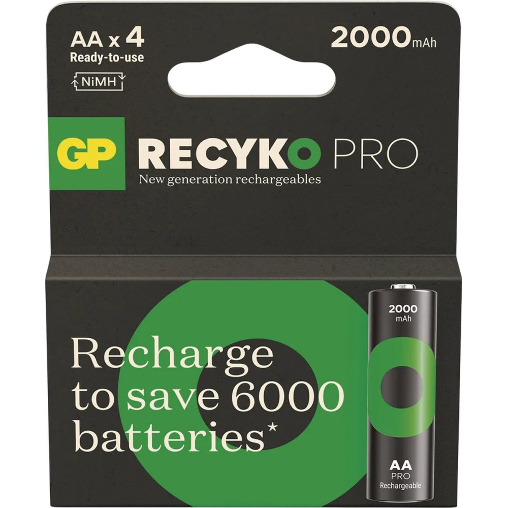 4 x Piles Rechargeables GP AA PRO 2000mAh