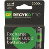 4 x Piles Rechargeables GP AA PRO 2000mAh
