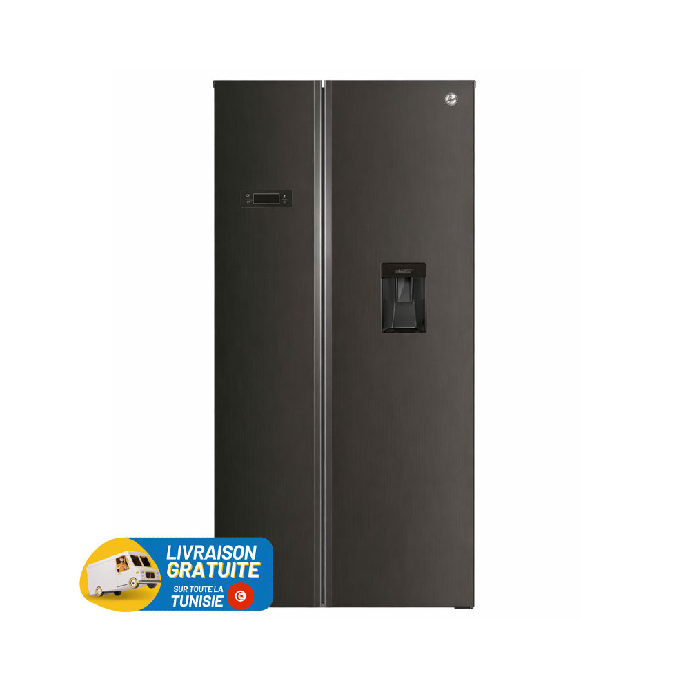 Réfrigérateur HOOVER No Frost Side By Side 529 Litres / Noir