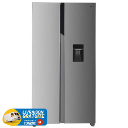 REFRIGERATEUR HOOVER No Frost SIDE BY SIDE 518 Litres / inox / AVEC DISTRIBUTEUR