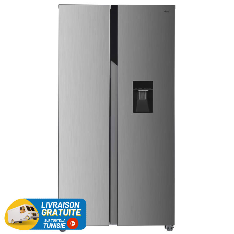 REFRIGERATEUR HOOVER No Frost SIDE BY SIDE 518 Litres / inox / AVEC DISTRIBUTEUR