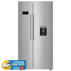 RÉFRIGÉRATEUR ARISTON No Frost  SIDE BY SIDE 630 Litres / inox avec Afficheur et Distributeur d'eau