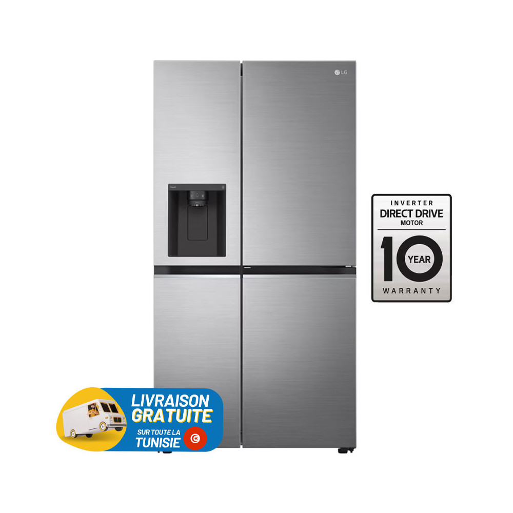 Réfrigérateur LG No Frost SIDE BY SIDE INVERTER 617 Litres / Silver