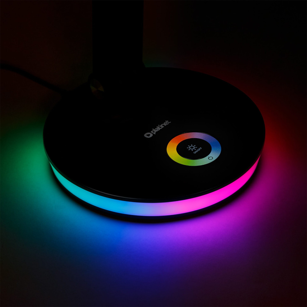 Lampe de Bureau Platinet RGB 12W avec Port de Charge / Blanc
