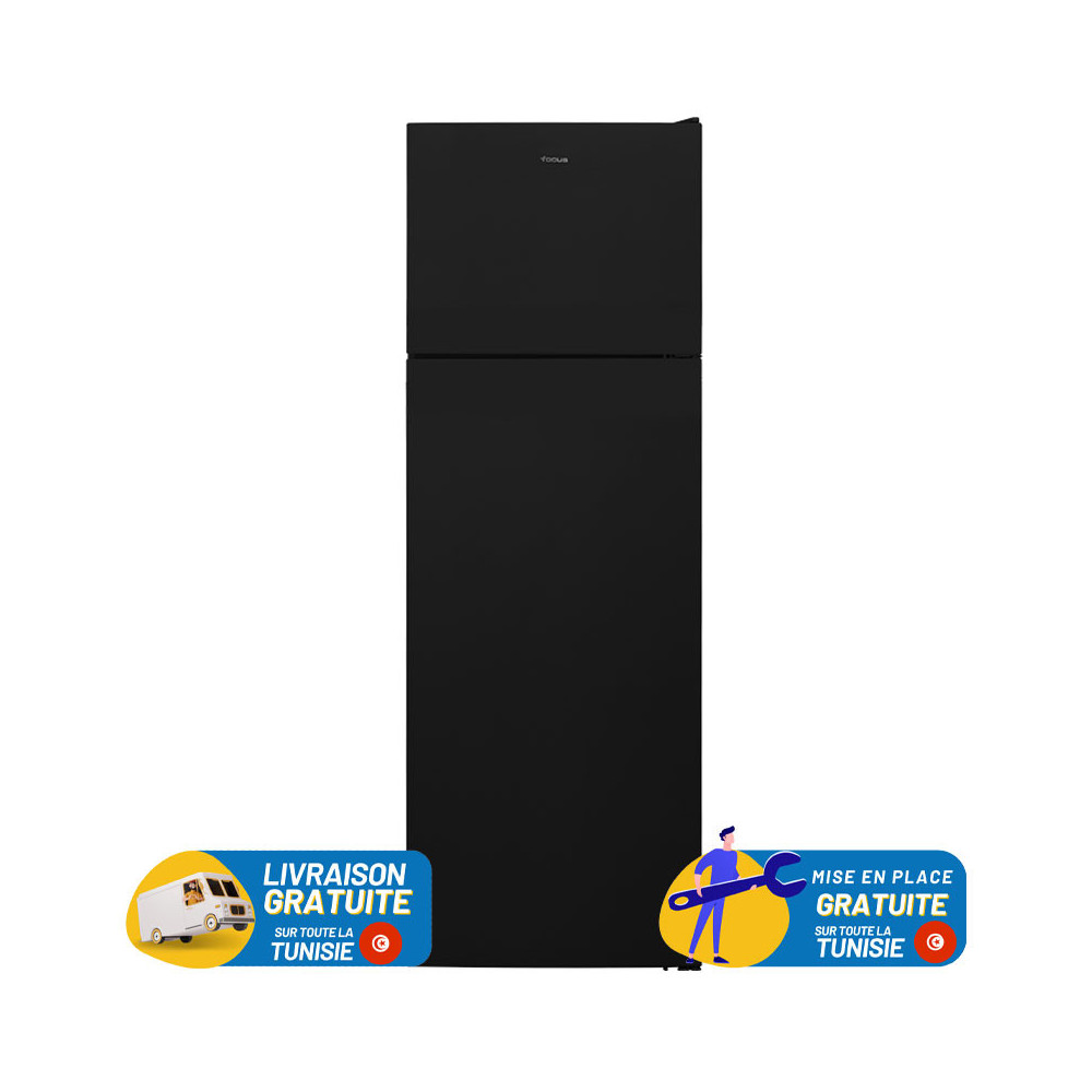 Réfrigérateur FOCUS Less Frost Double Portes 313 Litres / Noir
