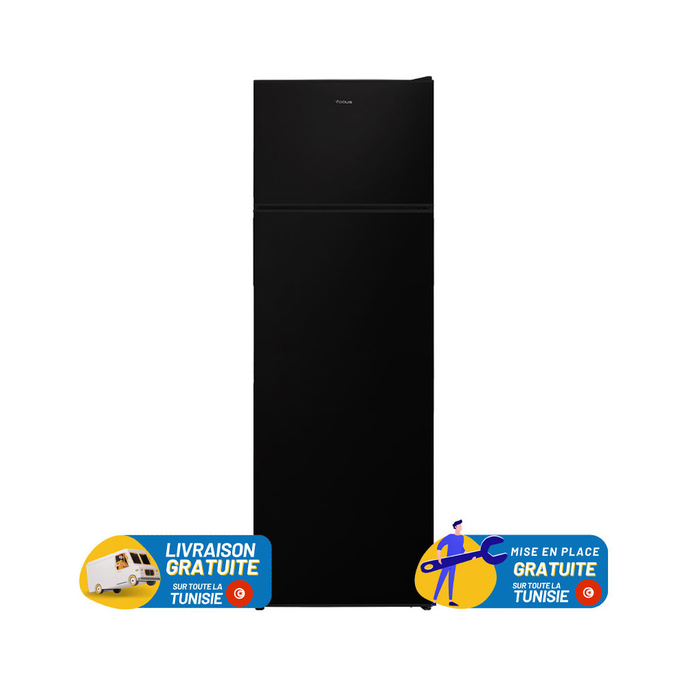 Réfrigérateur FOCUS LESS FROST Double Portes 243 Litres / Noir