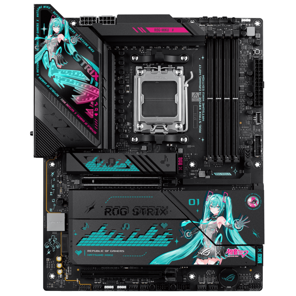 Carte Mère ASUS ROG STRIX X870E-H GAMING WIFI7 HATSA MIKU EDITION / ATX / AM5 / DDR5