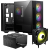 Boîtier Gaming Moyen Tour MSI MAG FORGE M100R / Micro ATX / Noir Avec Refroidisseur De Processeur MSI MAG COREFROZR AA13 / 120 mm / ARGB / LGA1851 / AM5 / Noir + Boîte d'alimentation MSI MAG A600DN / 600 Watts / ATX / 80 PLUS Standard / Noir