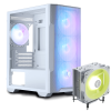 Boîtier Gamer Micro Tour MSI MAG FORGE M100R / RGB / Micro-ATX / WHITE Avec Refroidisseur De Processeur MSI MAG COREFROZR AA13 / 120 mm / ARGB / LGA1851 / AM5 / White