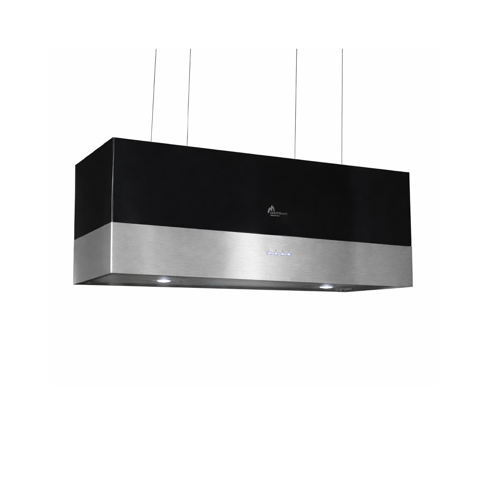 HOTTE ILOT MONTBLANC 90CM Suspendue / Noir et inox