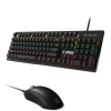 Ensemble Clavier gaming mécanique MSI Forge GK300 / AZERTY / 9 Modes RGB / Blue Switch / Noir Avec Souris Gaming SteelSeries Prime+ / Noir