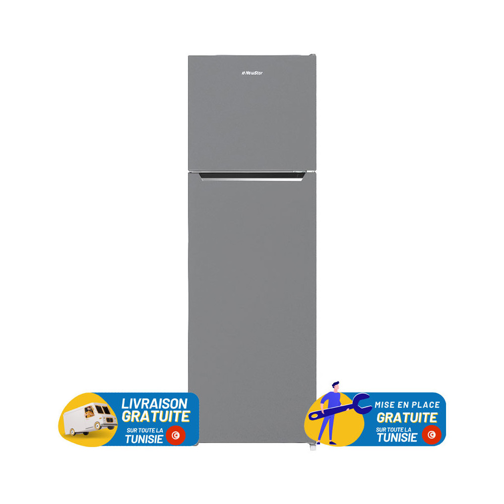Réfrigérateur NEWSTAR De Frost Double Portes 168 Litres / inox