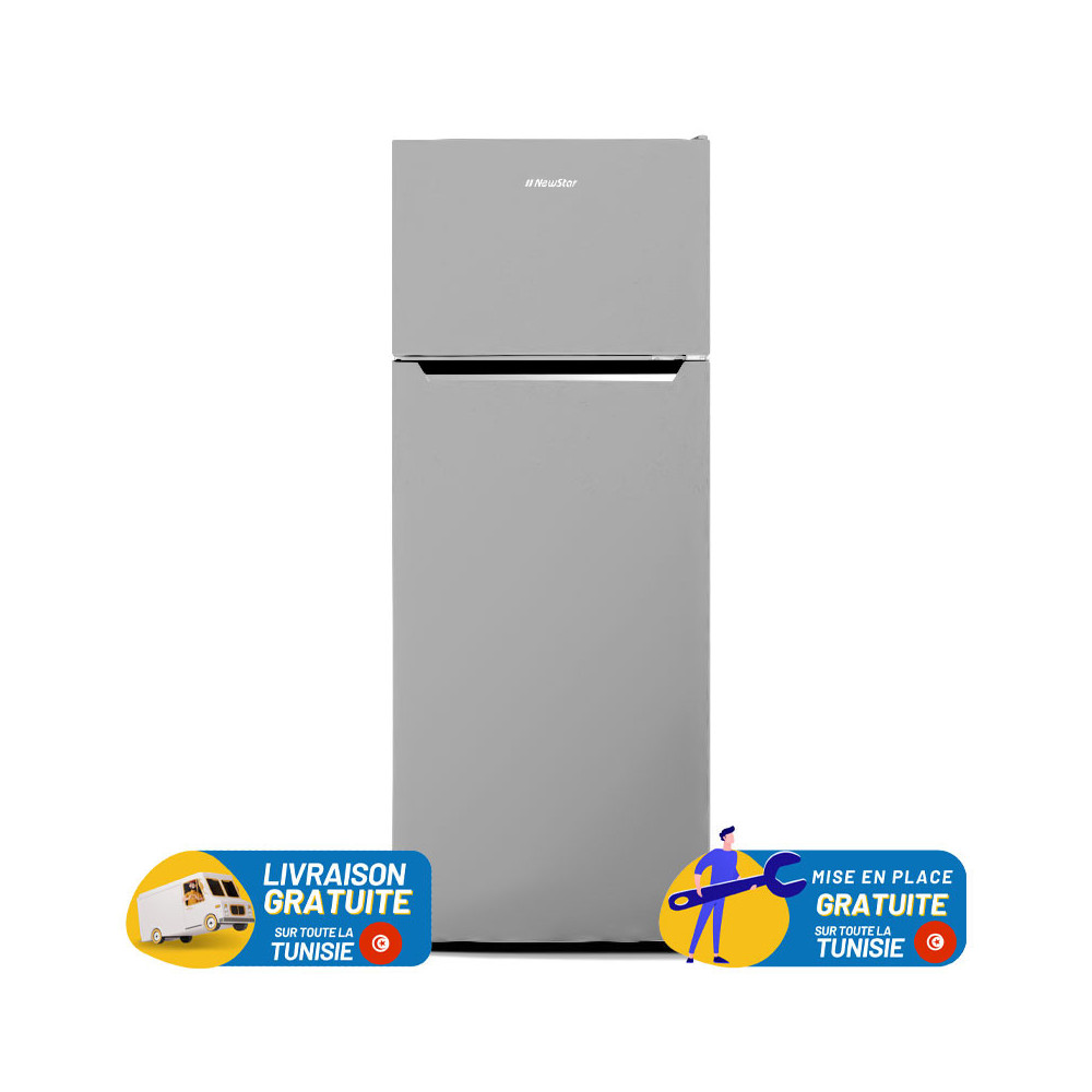 REFRIGERATEUR NEWSTAR De Frost Double Portes 211 Litres / Drak inox