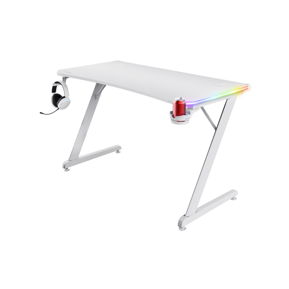 Bureau de Gaming Luminus RGB Trust GXT 709 / Blanc
