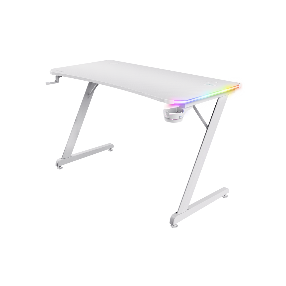 Bureau de Gaming Luminus RGB Trust GXT 709 / Blanc