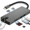 STATION D'ACCUEIL TYPE C VERS 8EN1(RJ45+HDM+VGA+TypeC+2x USB+PD)