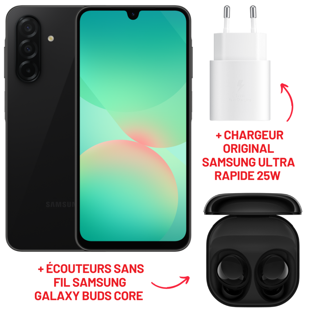 Pack Smartphone Samsung Galaxy A26 5G 16/256 Go / Noir