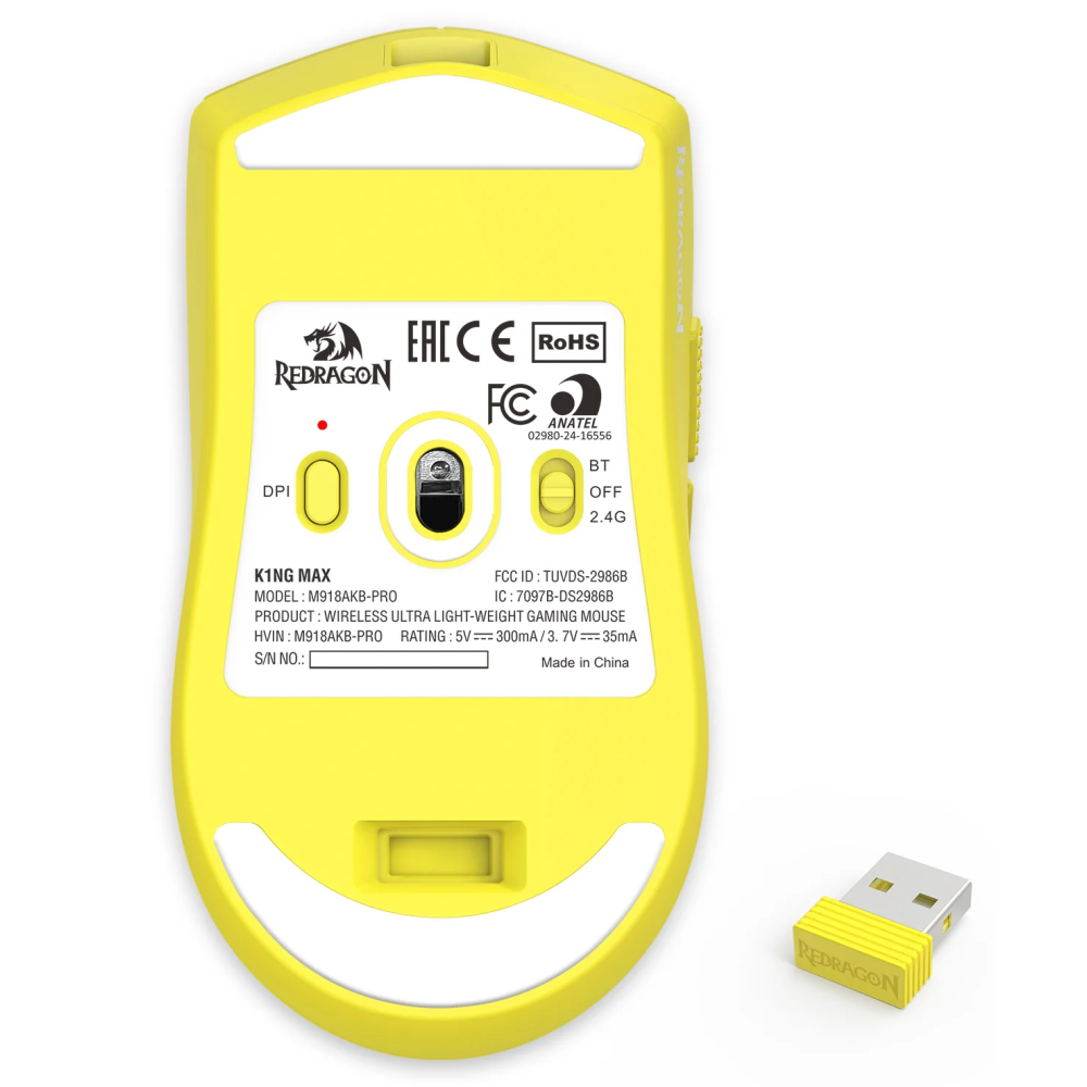 Souris REDRAGON K1NG MAX M918AKB-PRO / Jaune