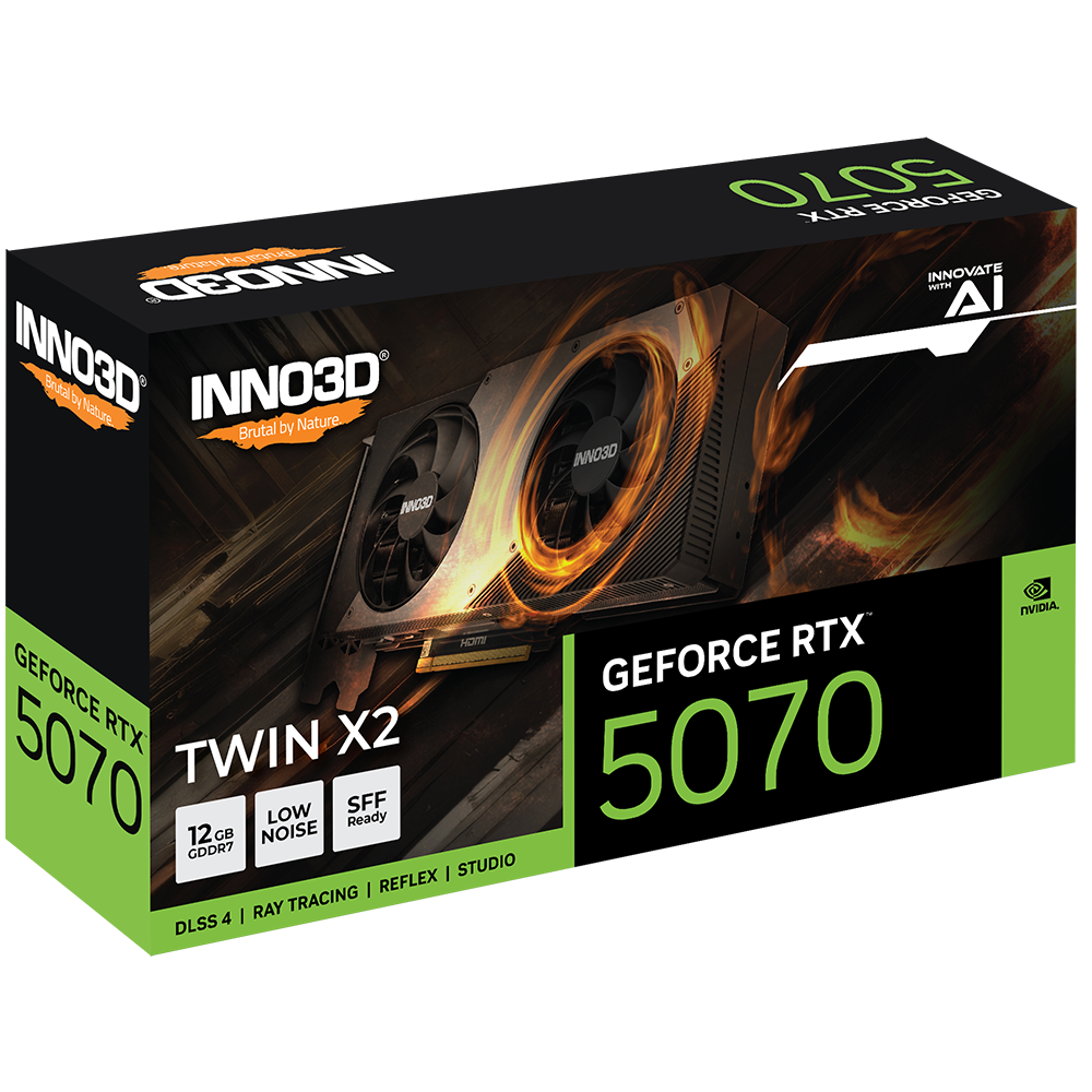 Carte graphique INNO3D Geforce RTX 5070 TWIN X2, 12 Go