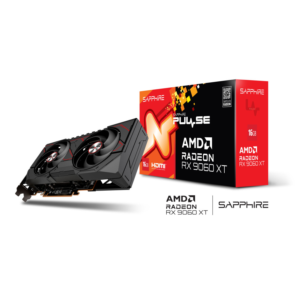 Carte graphique SAPPHIRE PULSE AMD Radeon RX 9060 XT OC / 16 Go GDDR6