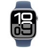 Apple Watch Series 10 GPS 46mm Silver Aluminium Case with Denim Sport Band M/L