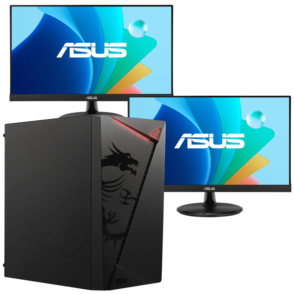 Pc de bureau Gamer LITE / i5-12600KF / 16 Go Avec Deux Écrans Asus VP229HF 22" LED Full HD IPS / 100 Hz / Windows 11 Pro