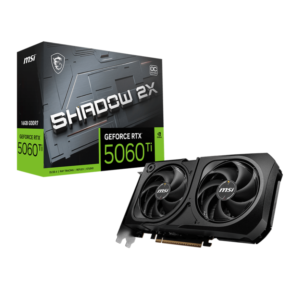 Carte graphique MSI GeForce RTX 5060 Ti SHADOW 2X OC PLUS Bulk / 16 Go GDDR7