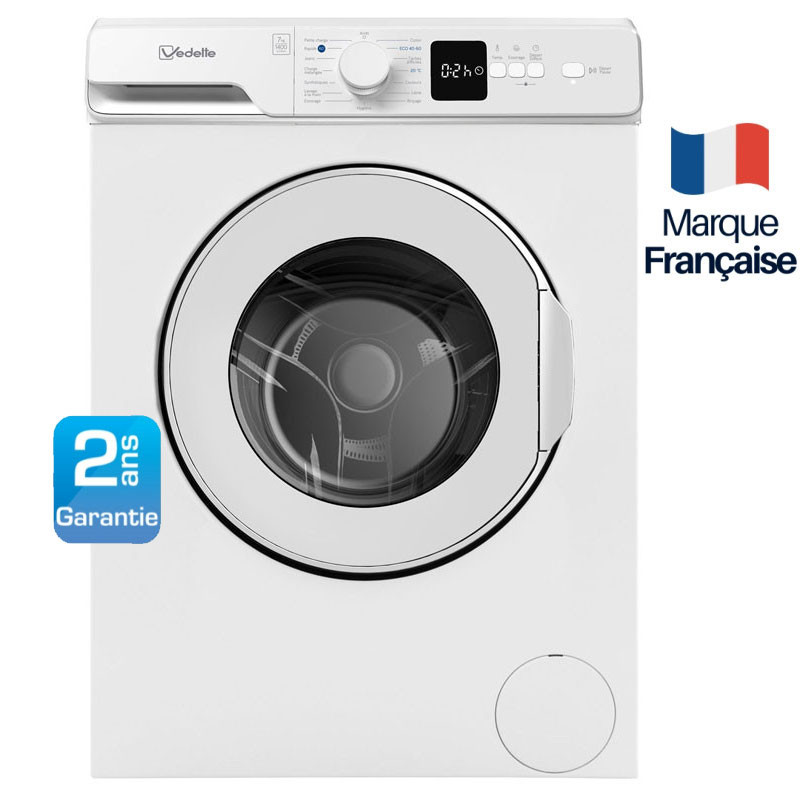 Vedette Type d'ouverture : Frontale - Vitesse d'essorage : 1400tr/min