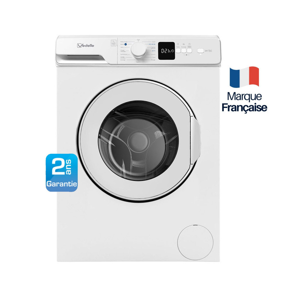 Machine à Laver VEDETTE 7KG 1400 tr/min / Blanc / LFV274W