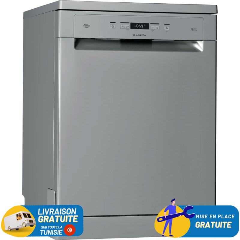 LAVE VAISSELLE ARISTON LFC3C33WFX / 14 COUVERTS / 9 PROGRAMMES / INOX