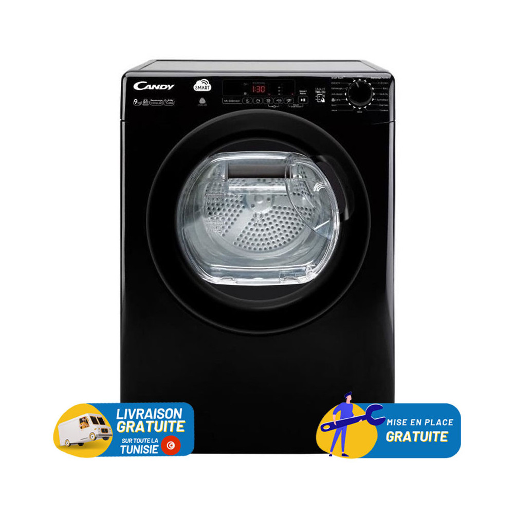Sèche-linge à condensation CANDY 9 kg / Noir / CSEC9DBEB-47