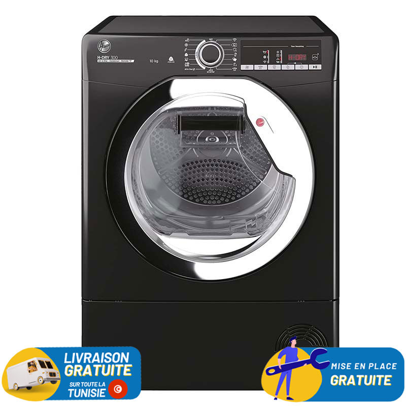 Sèche linge Hoover HLEC10TCEB-80 / 10 Kg / Noir