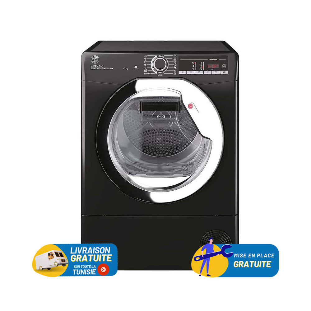 Sèche linge Hoover HLEC10TCEB-80 / 10 Kg / Noir