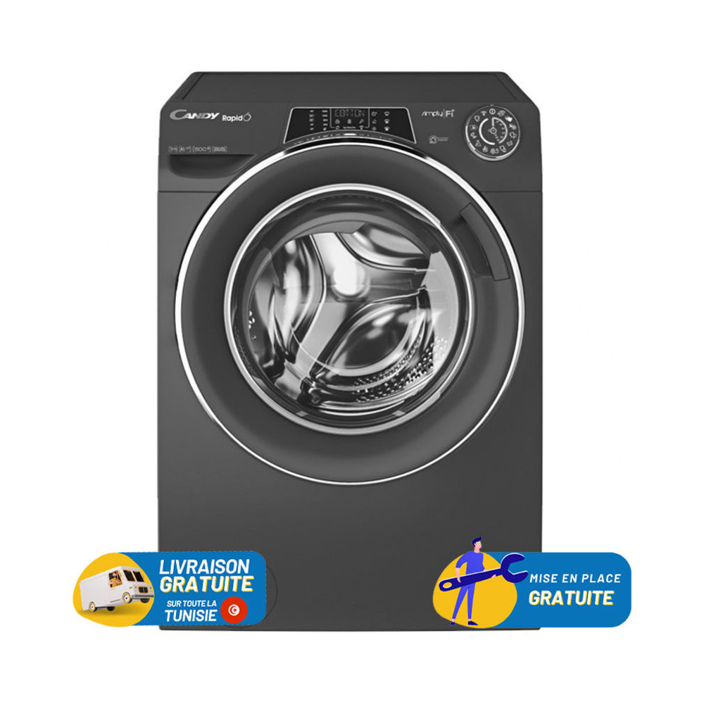 Lavante Sechante CANDY INVERTER RAPIDO PRO 12KG / 8KG SILVER / RWD4128RC