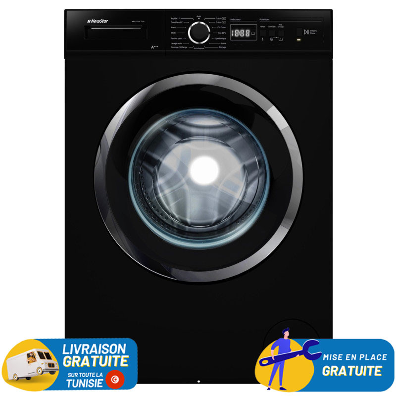 MACHINE A LAVER NEWSTAR AUTOMATIQUE 7KG / NOIR